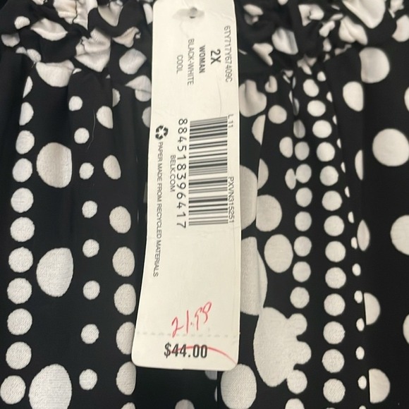 NWT Black and White Polka Dotted Blouse - Picture 6 of 6